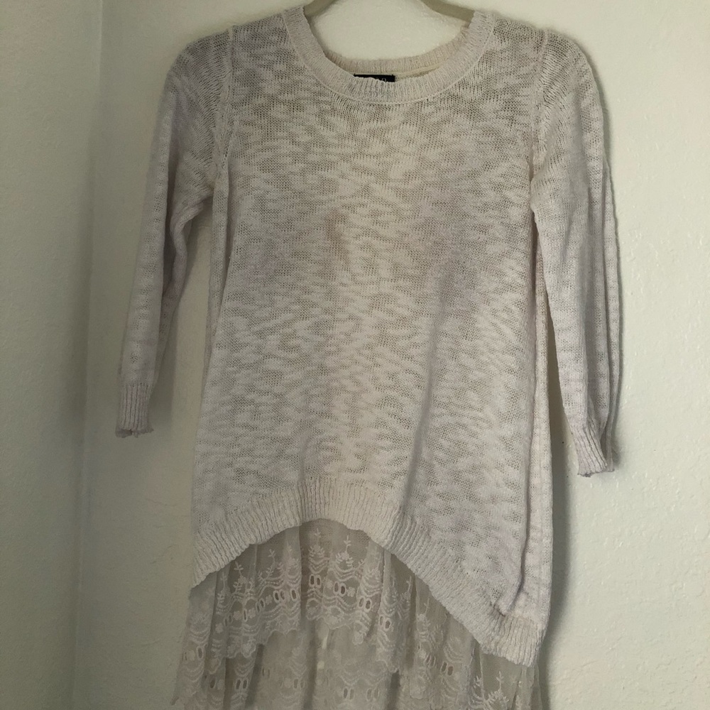 A.N.A white long sleeve with lace